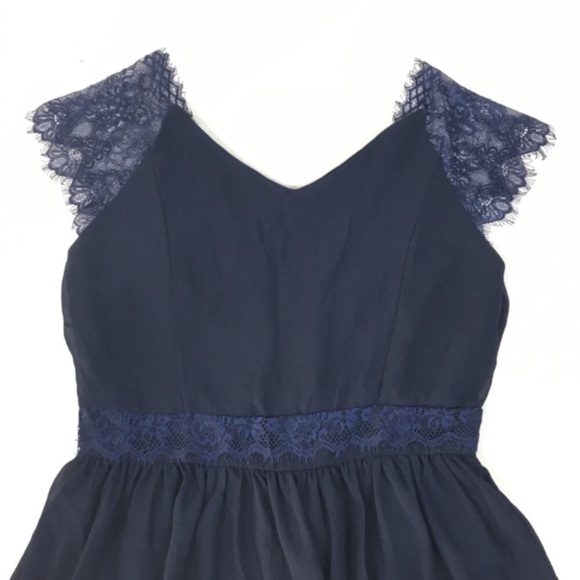 AIMEILI Dress Mini Sheer Navy Lace Lightweight Boho Minimalist Tunic Size XL NWT - Picture 2 of 6